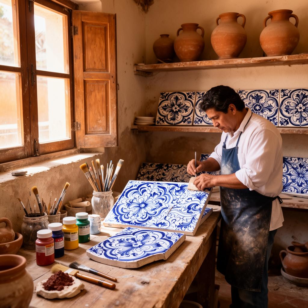 Authentic Talavera ceramics artisan workshop in Puebla by Onedaytrip Mexico City